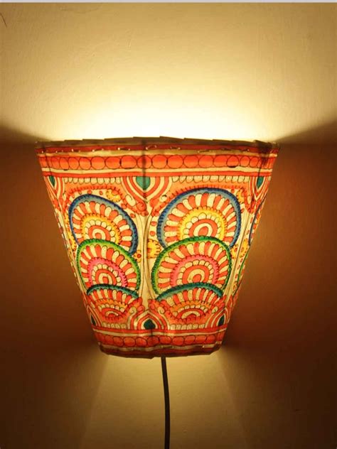 Multicolour semicircles, Tholu Bommalata Wall Lamp - Shilphaat.com