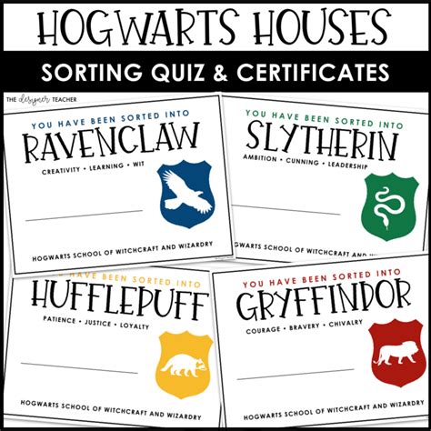 Printable Harry Potter House Quiz - Printable Templates