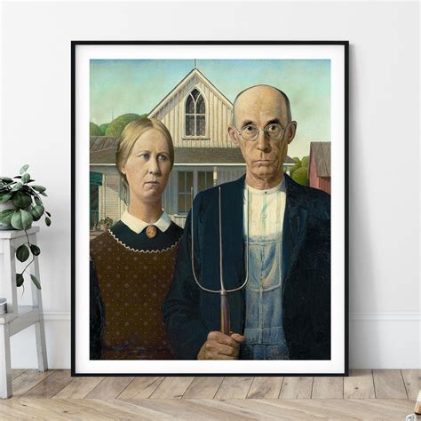 American Gothic Print - 20th Century, Grant Wood, Modernism, Classic ...