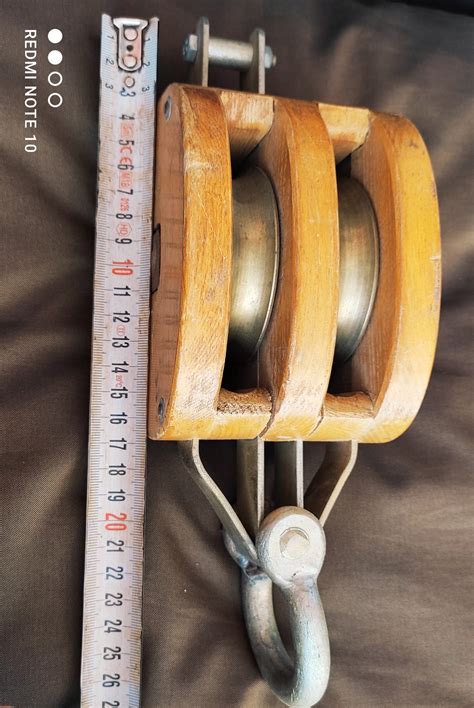 Vintage Double Wood Pulley Block and Tackle Nautical tool | Etsy