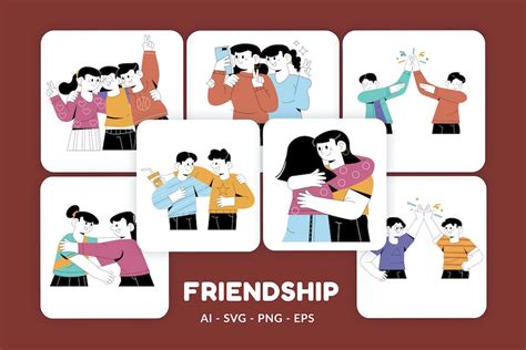 Friendship Vector Illustration v.1, Graphics - Envato Elements