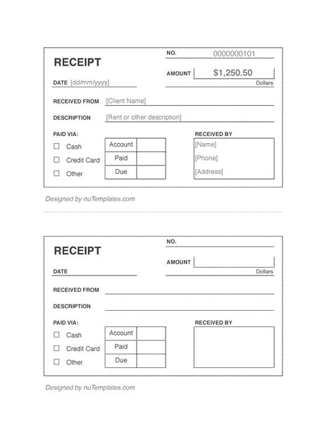 Cash Receipt Template - Cash Receipts | nuTemplates