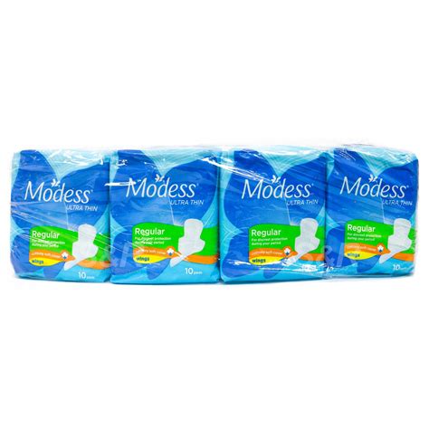 Modess Ultra-Thin with Wings Regular Sanitary Napkin Pads 4 packs