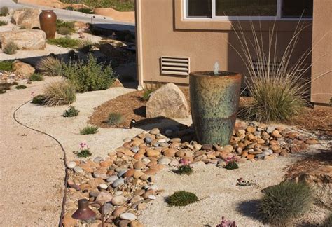 Elderberry Street: First Spring (river rocks, xeriscaping, fountain) Xeriscape, Elderberry ...