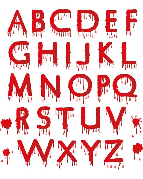 Digital Halloween Clipart Alphabet Dripping Blood Spooky Letters Set ...