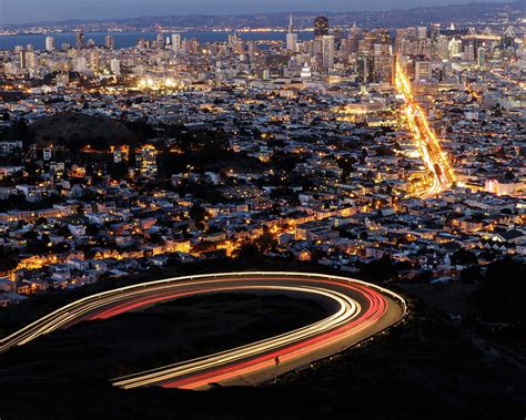 Twin Peaks and Market St at night Photograph by Jacob Macias - Pixels