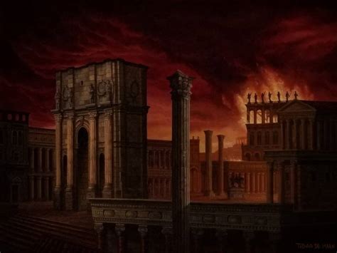 The Great Fire of Rome Painting by Tobias de Haan | Saatchi Art