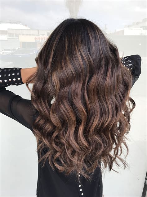 Balayage on dark hair, hair goals, caramel highlights | Balayage hair ...