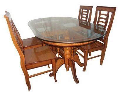 Glass Oval Teak Wood Dining Table Sets, 4 Seater at best price in Howrah | ID: 13122657091