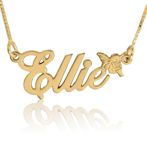 14K Gold Fairy Angel Name Necklace | Namefactory