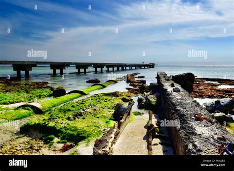 Old Sea wall next to Higgs Beach Pier on Higgs Beach Key West Stock ...