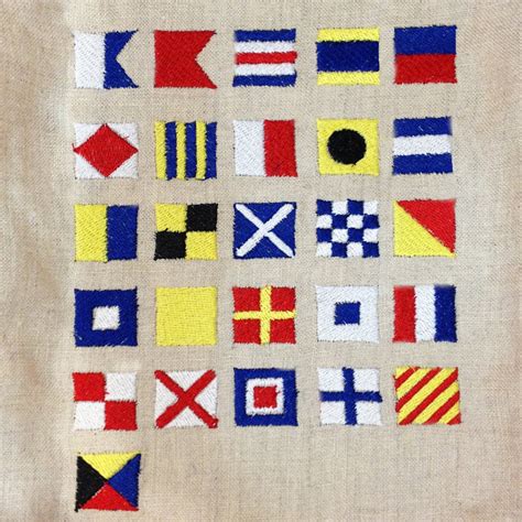 Nautical Flag Alphabet Letter Symbols Embroidery Designs in 2 Sizes. A Unique, Preppy Way to ...