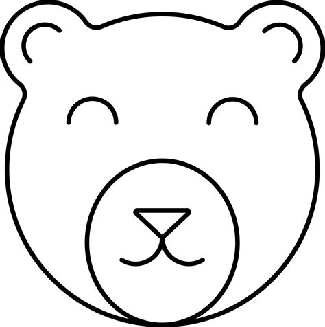 Teddy Bear Face Icon In Black Outline. 24219282 Vector Art at Vecteezy