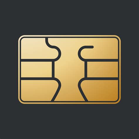 Golden SIM chip card. Microchip for Payment or credit card. Vector ...