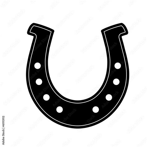 silhouette lucky horseshoe in black Stock Vector | Adobe Stock