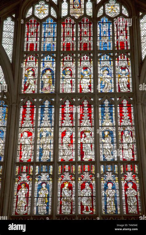 Stained Glass Window, Gloucester Cathedral, England, UK Stock Photo - Alamy