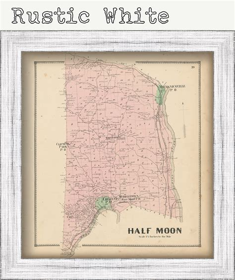 HALF MOON, New York 1866 Map, Replica or Genuine ORIGINAL