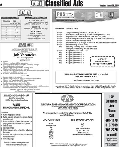 Classified Ads - DYARYO NGAYON