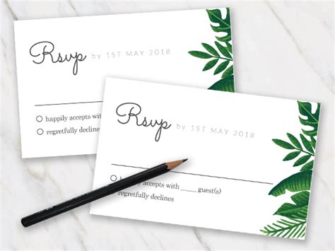 Printable FREE Wedding RSVP Template & Cards Microsoft Word | Temploola Templates & Cards