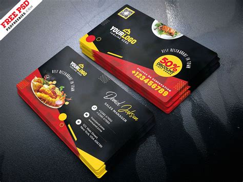 Fast Food Restaurant Business Card PSD | Food business card, Restaurant ...