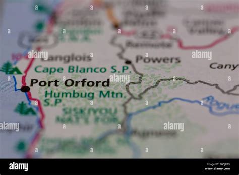 Port orford on a map hi-res stock photography and images - Alamy