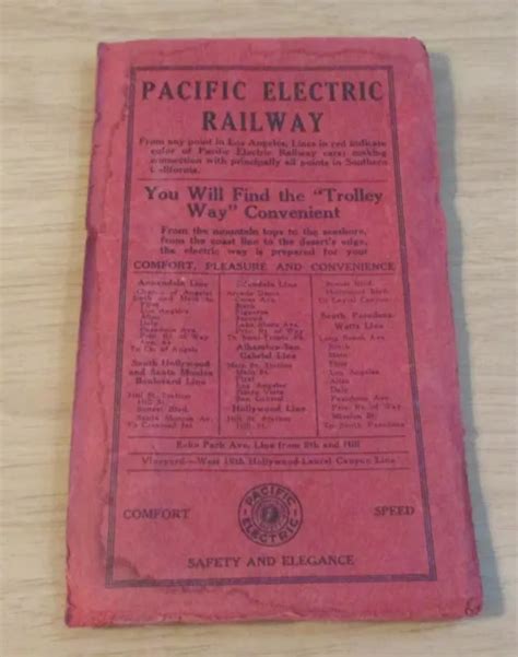 ORIGINAL VTG 1920 'LOS ANGELES Map'~"PACIFIC ELECTRIC RAILWAY" Trolley Way~GREAT $200.00 - PicClick