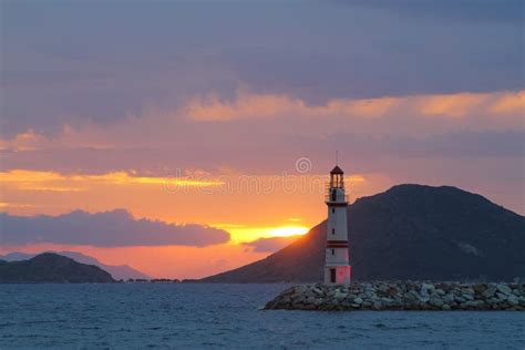 Seaside Town of Turgutreis and Spectacular Sunsets Stock Image - Image of nature, lake: 147107191