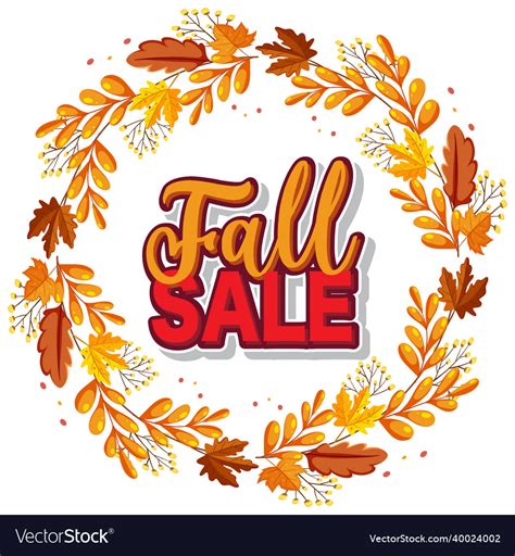 Fall sale banner template Royalty Free Vector Image