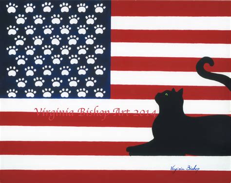 FLAG CAT...Matted Print