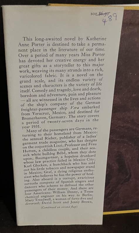 Ship of Fools by Porter, Katherine Anne: Near Fine Hardcover (1961) 1st ...