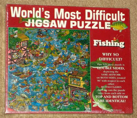 Fishing Edition World's Most Difficult Jigsaw Puzzle 529 Piece NIB SEALED Buffalo Games