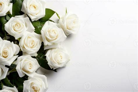 Funeral white roses on white background with copy space 27844401 Stock Photo at Vecteezy