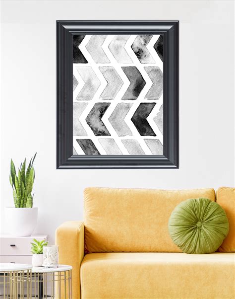 Arrow Pattern Print Black and White Watercolor Printable - Etsy