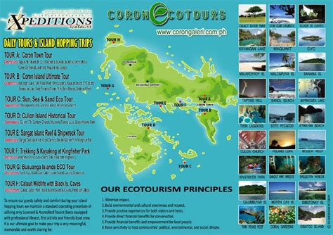 Tourism Map, Coron, Palawan | Coron island, Coron, Travel tours