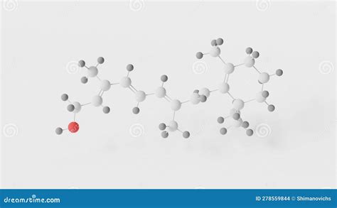 Retinol Molecule 3d, Molecular Structure, Ball and Stick Model ...