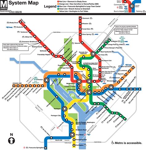 Washington Dc Subway Map (metro) • Mapsof.net