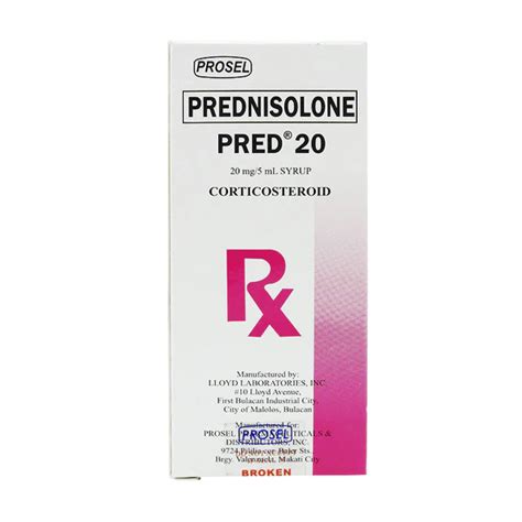 PRED 20 Prednisolone 20mg / 5mL Syrup 30mL price in the Philippines | MedsGo Pharmacy