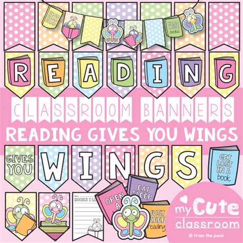 Reading Gives You Wings Classroom Banner Set | Classroom banner ...