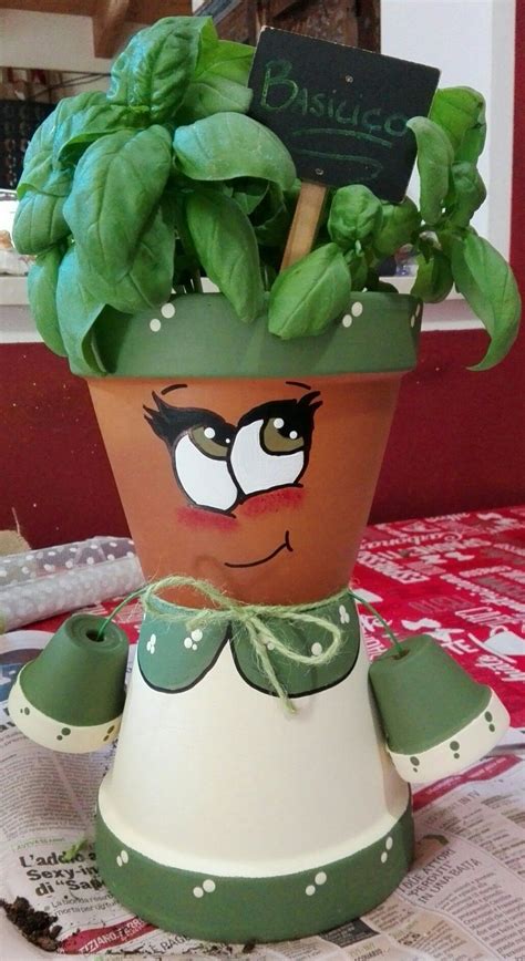 La mia signorina Ortolani....creo personaggi personalizzati...contattami | Clay flower pots ...