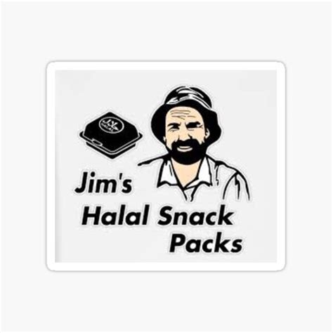 "Jims Mowing Meme - Jims Halal Snack Packs" Sticker for Sale by ...