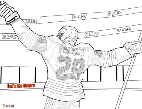 Leon Draisaitl Edmonton Oilers Coloring Pages Colouring - Etsy