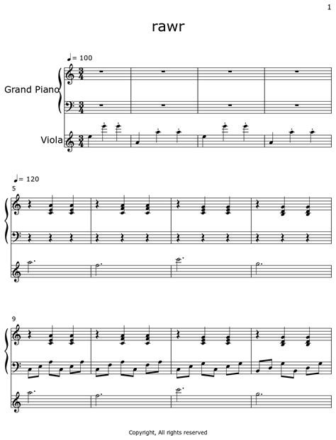 rawr - Sheet music for Piano, Viola