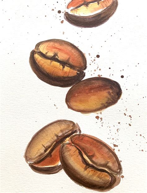 Coffee Beans Original Watercolor Painting Wall Decor - Etsy