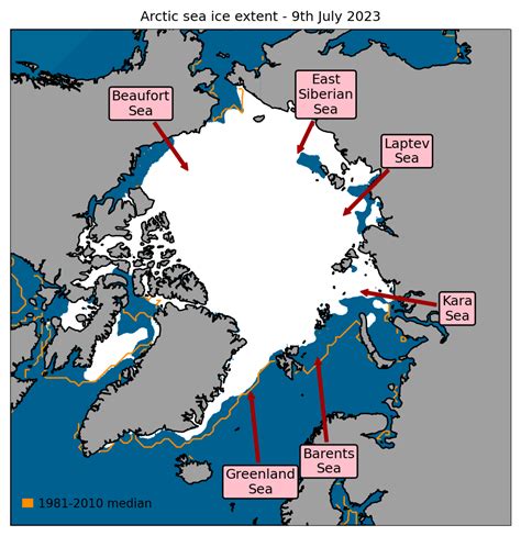 Briefing on Arctic and Antarctic sea ice - July 2023 - Met Office