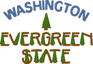 Washington: The Evergreen State Embroidery Design | WindstarEmbroidery.com