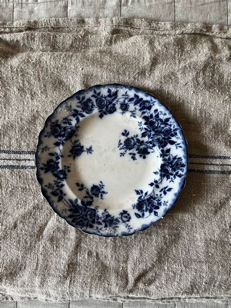 Blue and White Vintage Plate — OLIVE HOME INTERIORS