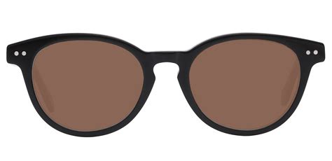 Oakland Oval Prescription Sunglasses - Black Frame With Brown Lenses ...