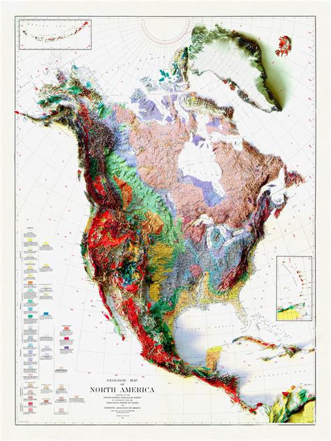 Geologic Map of North America, 1911 , map on heavy cotton canvas, 20 x 25 approx.
