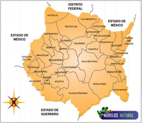 Mapa del estado de Morelos