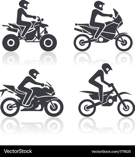 Motorcycle icons set Royalty Free Vector Image